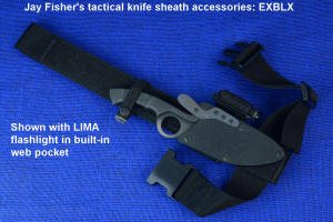 Tactical knife sheath accessories, belt loop extender for thigh wear