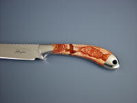 Antelope Jasper on stainless steel fillet knife