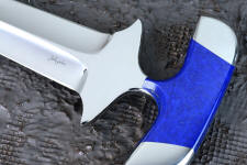 Beautiful Lapis lazuli from Afghanistan on a custom push dagger handle